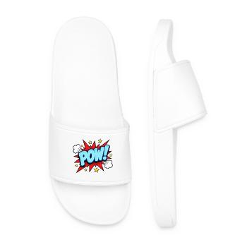 POW! Comic Pop Art Design – Knallig Retro - Männer Badelatschen - Weiß - Vorne