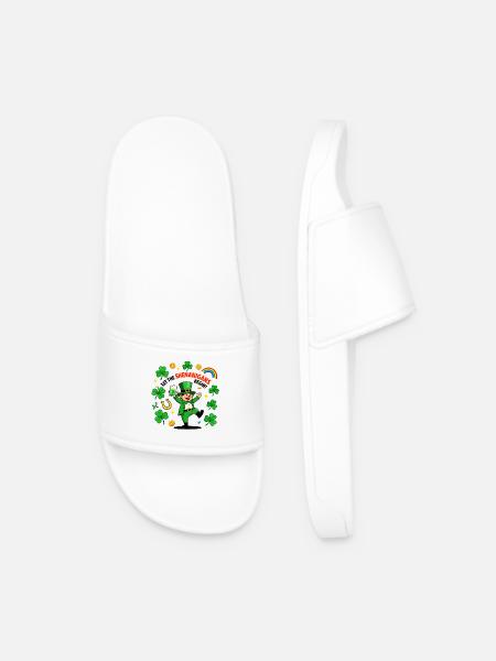 Shenanigans Begin Leprechaun - Men’s Pool Sliders - white