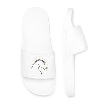Wild mane, gentle grace - Men’s Pool Sliders - white - Front