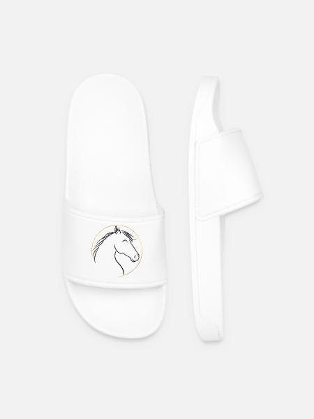 Wild mane, gentle grace - Men’s Pool Sliders - white