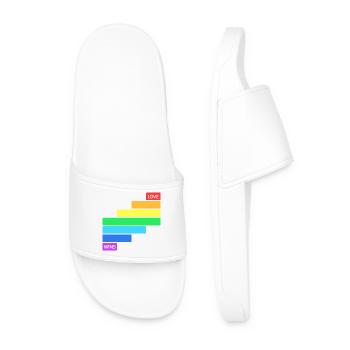 Love Wins - Regenbogen Querstreifen Design - Männer Badelatschen - Weiß - Vorne
