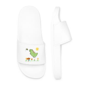 Dino Garden Green Kids - Men’s Pool Sliders - white - Front