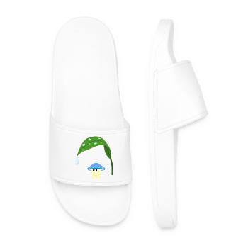 Blue Mushroom - Men’s Pool Sliders - white - Front