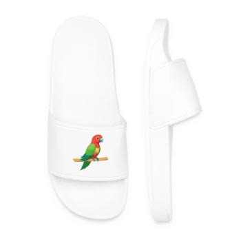 Tropical Parrot - Men’s Pool Sliders - white - Front