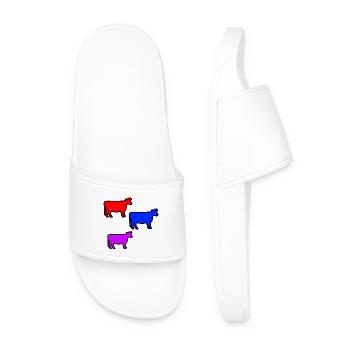 Cows - Men’s Pool Sliders - white - Front