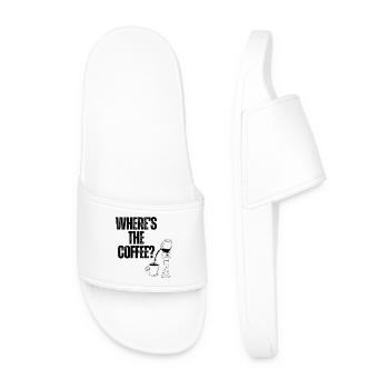 Wheres The Coffee - Men’s Pool Sliders - white - Front