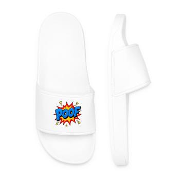 POOF Comic Lettering – Action Pop Art Explosion - Men’s Pool Sliders - white - Front