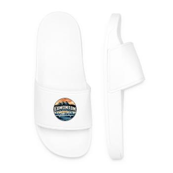 Retro Edmonton Walterdale Bridge Badge - Men’s Pool Sliders - white - Front