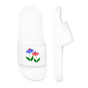 Deux fleurs - Claquettes Homme - blanc - Devant