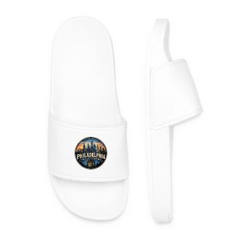 Philadelphia City of Brotherly Love Retro Emblem - Men’s Pool Sliders - white - Front