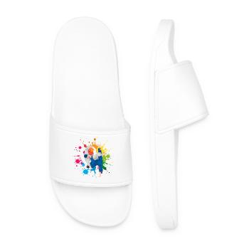 Judo Martial Arts Colorful Watercolor Watercolor Watercolor - Men’s Pool Sliders - white - Front
