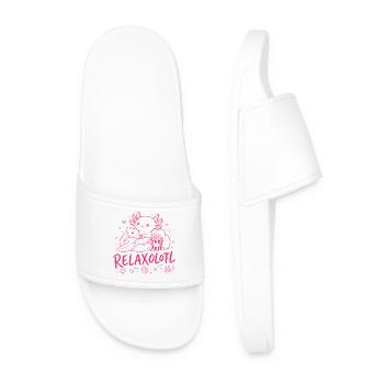 RELAXOLOTL - Cute Relaxing AXOLOTL - Men’s Pool Sliders - white - Front