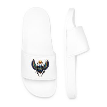 Egyptian Scarab Wing Sun Wreath - Men’s Pool Sliders - white - Front
