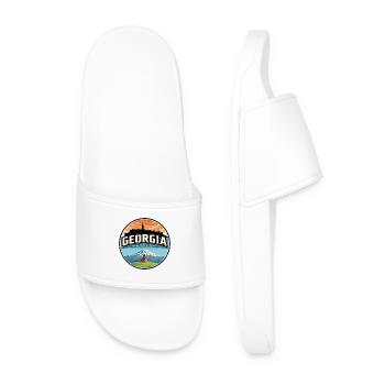 Insigne rétro de la Trinité Gergeti de Géorgie - Claquettes Homme - blanc - Devant