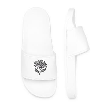 Waratah Australian Flower - Men’s Pool Sliders - white - Front