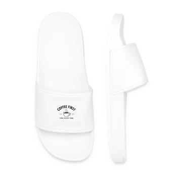 Coffee First Then Everything – Kaffee - Men’s Pool Sliders - white - Front