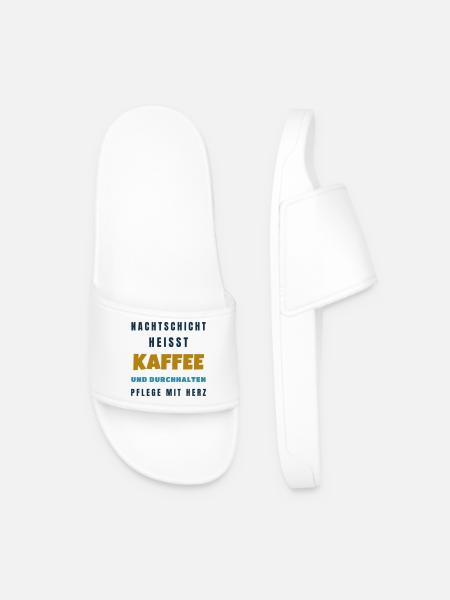 Pflege Nachtschicht Kaffee und durchhalten - Männer Badelatschen - Weiß
