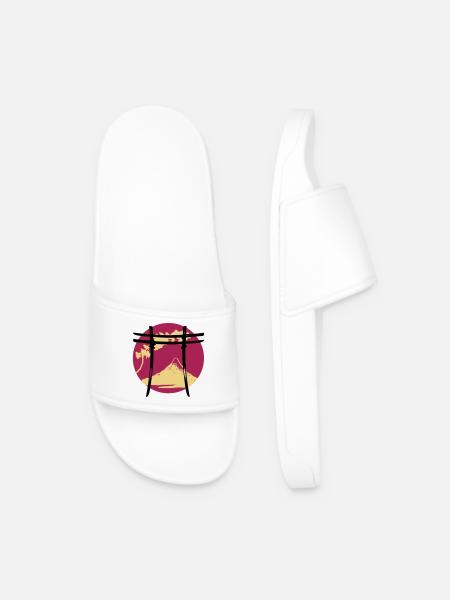 Japanese Arch Torii - Men’s Pool Sliders - white