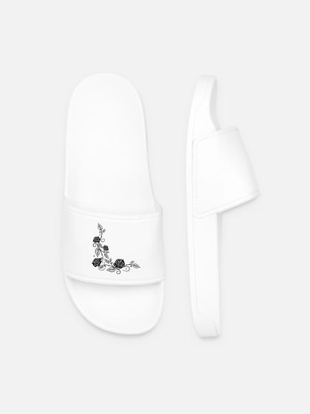 Roses avec ornements et feuilles - Claquettes Homme - blanc