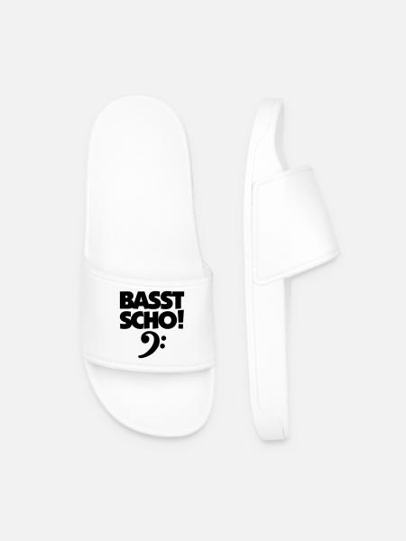 BASST SCHO! Bass Design für Bassisten - Männer Badelatschen - Weiß