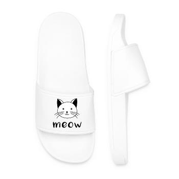 Meow Cat Cats Cats Comic Cartoon Shirt Hoodie - Claquettes Homme - blanc - Devant