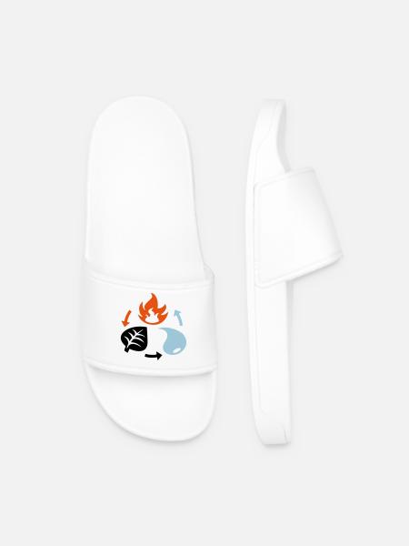 Feu, eau, éléments végétaux - Claquettes Homme - blanc