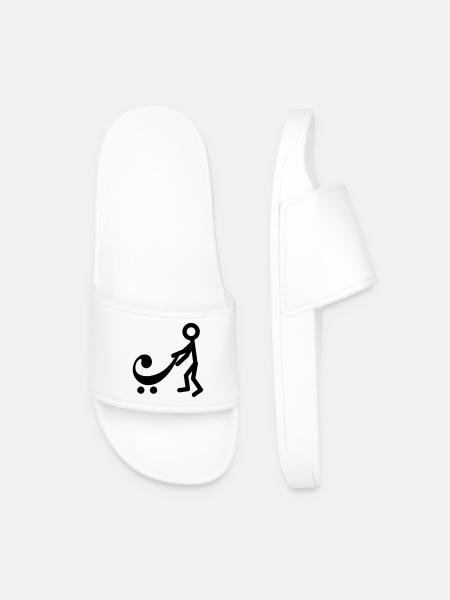 Bass player with a new baby - Men’s Pool Sliders - white