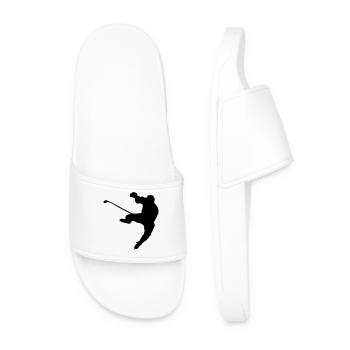 Logo de l’image de l’ombre de hockey sur glace - Claquettes Homme - blanc - Devant