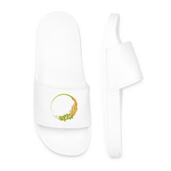 green hops and cereals frame - Men’s Pool Sliders - white - Front