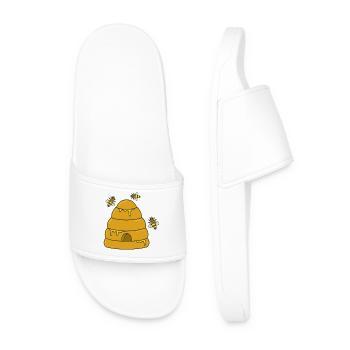 abeilles ruche miel - Claquettes Homme - blanc - Devant