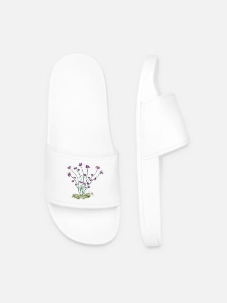 Florale Wildblumenzeichnung - Männer Badelatschen - Weiß