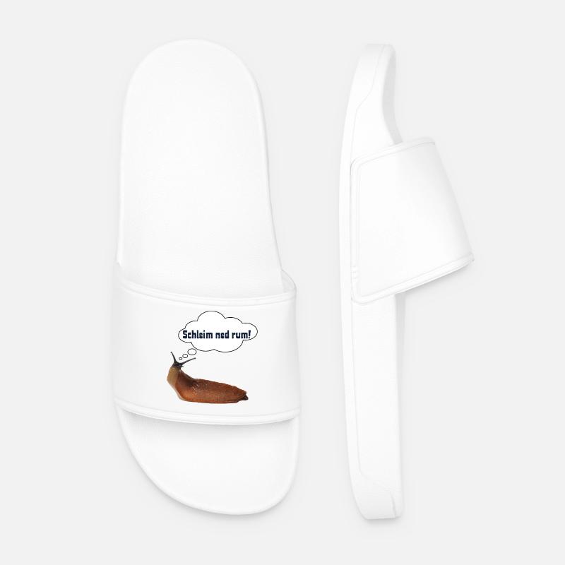 Schleim ned rum ! ART - Männer Badelatschen - Weiß