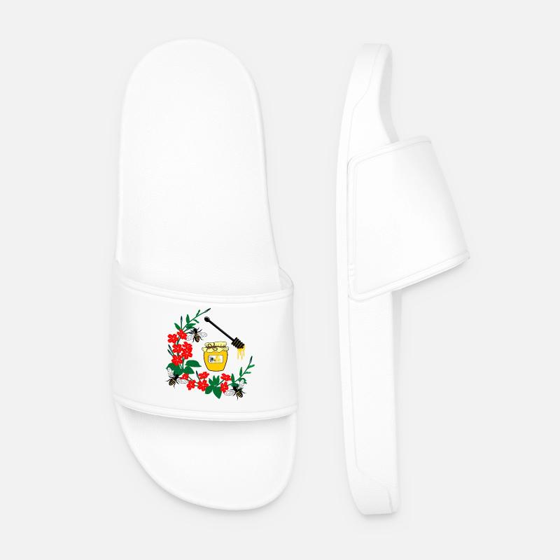 Blumenkranz mit Honig - Männer Badelatschen - Weiß