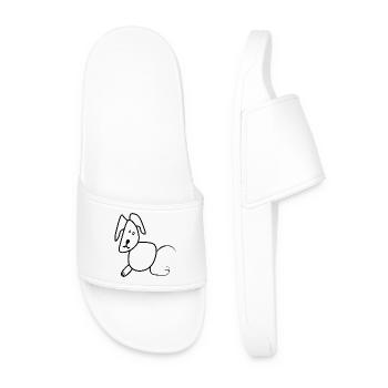 Chien Chien Lettres Animal - Claquettes Homme - blanc - Devant