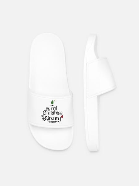 My first Christmas as Granny - Men’s Pool Sliders - white