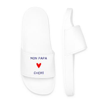FÊTE DES PÈRES. BONNE FÊTE PAPA. PAPA. BONNE FÊTE - Claquettes Homme - blanc - Devant