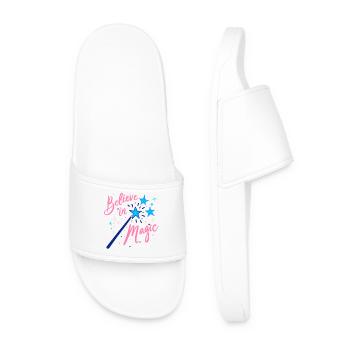 Believe in Magic - Men’s Pool Sliders - white - Front