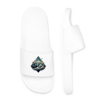 Mountain landscape with starry sky - Men’s Pool Sliders - white - Front