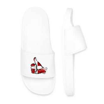 Denmark Flag All Right Symbol - Men’s Pool Sliders - white - Front