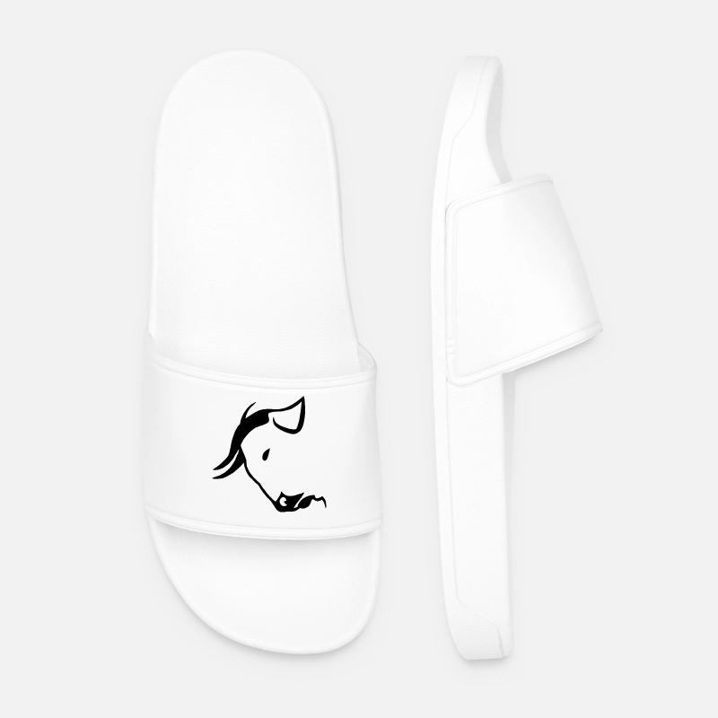 Schwarzer Stierkopf - Männer Badelatschen - Weiß