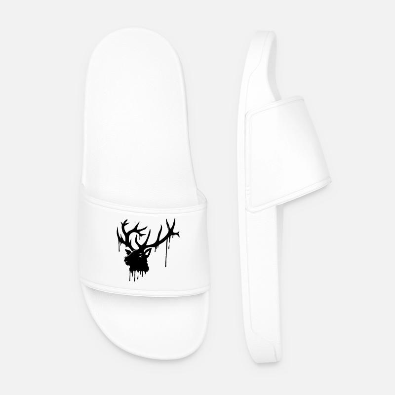Düsterer Hirsch - Männer Badelatschen - Weiß
