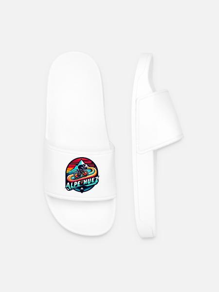 Alpe d'Huez for cycling enthusiasts - Men’s Pool Sliders - white