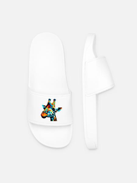 Giraffe Pop Art - Men’s Pool Sliders - white