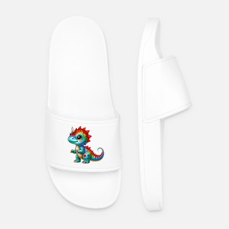 Dinosaur - Men’s Pool Sliders - white