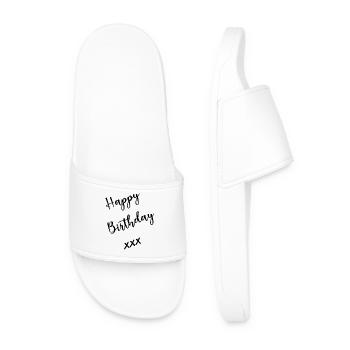 HAPPY BIRTHDAY - Claquettes Homme - blanc - Devant