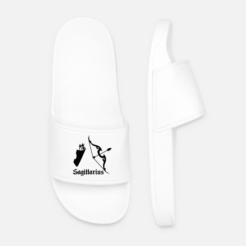 Bow and arrow Archer Sagittarius - Men’s Pool Sliders - white
