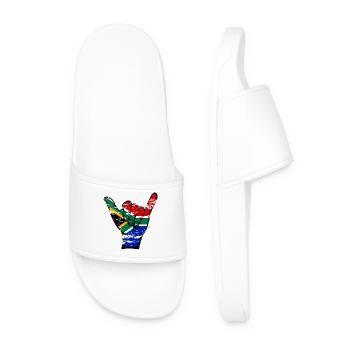 Drapeau de l’Afrique du Sud Symbole de surf utilisé - Claquettes Homme - blanc - Devant