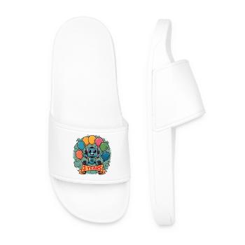 3 ans d’anniversaire petit robot avec des ballons - Claquettes Homme - blanc - Devant