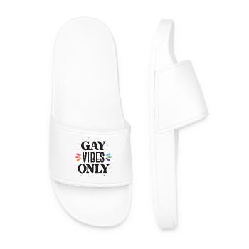 LGBTQ Pride Month - Gay Vibes Only - Men’s Pool Sliders - white - Front