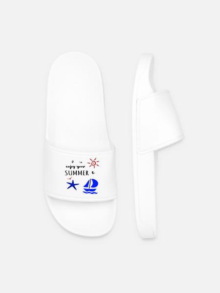 enjoy your Summer, Urlaub - Men’s Pool Sliders - white